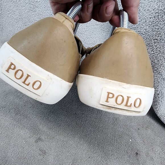 Polo Shoes Mens Size 10 Tan Canvas Slip On Sneakers *Read* - Picture 8 of 14